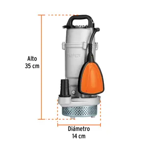 Bomba sumergible cubierta aluminio,agua limpia,1/2HP, TRUPER