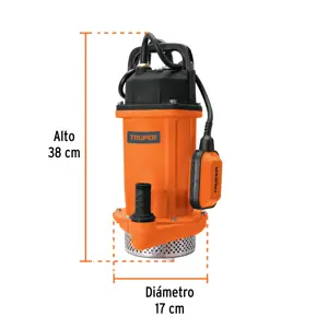 Bomba sumergible hierro fundido, agua limpia, 1 HP, TRUPER