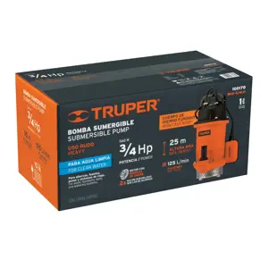 Truper Bomba sumergible de hierro fundido para agua limpia 3/4 HP