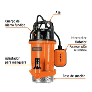 Truper Bomba sumergible de hierro fundido para agua limpia 3/4 HP