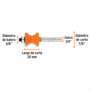 Broca para router, collarin, 7/8