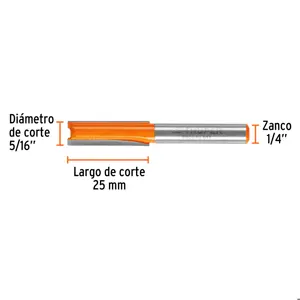 Broca para router, recta 2 filos, 5/16