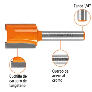 Broca para router, recta 2 filos, 5/8