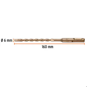 Broca SDS Plus 6 x 160 mm, Truper