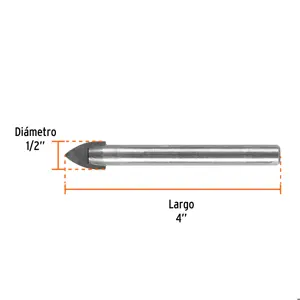 Broca para vidrio y azulejo de 1/2
