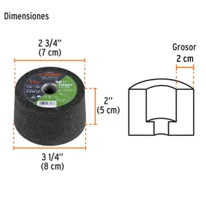 Copa desbaste de piedra 3-5/32