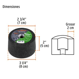 Copa desbaste de piedra 3-5/32