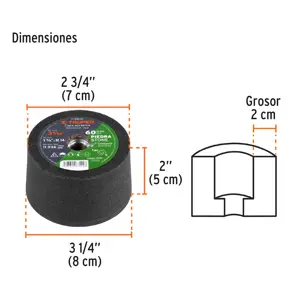 Copa desbaste de piedra 3-5/32