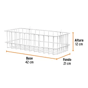 Canastilla de acero, 42 x 12 x 21 cm, Truper