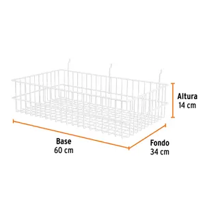 Canastilla de acero, 60 x 14 x 34 cm, Truper