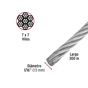 Metro de cable rígido 1/16