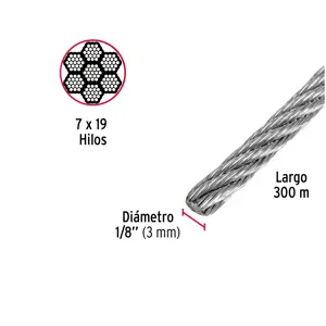 Fiero Metro de cable flexible 1/8