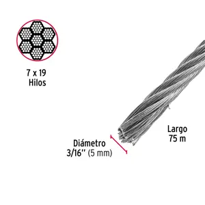 Fiero Metro de cable flexible 3/16