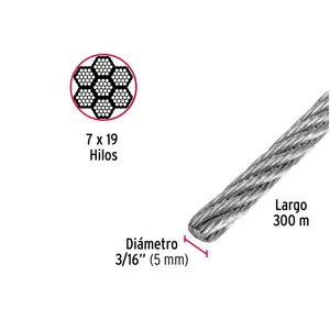 Fiero Metro de cable flexible 3/16