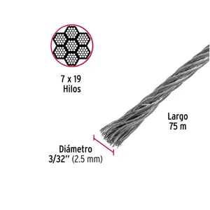 Fiero Metro de cable flexible 3/32