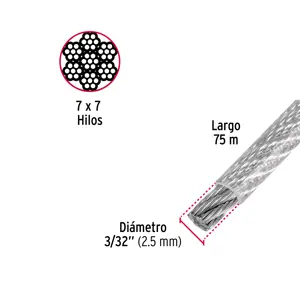 Fiero Metro de cable rígido 3/32