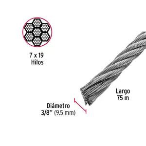 Fiero Metro de cable flexible 3/8