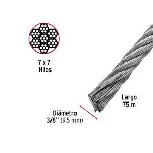 Metro de cable rígido 3/8