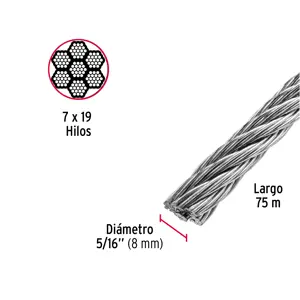 Fiero Metro de cable flexible 5/16