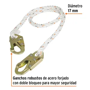 Truper Cable de posicionamiento cuerda de poliéster de 1.5 m, ANSI