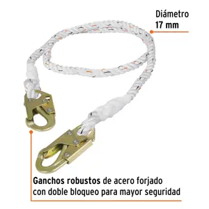 Truper Cable de posicionamiento cuerda de poliéster de 2 m, ANSI