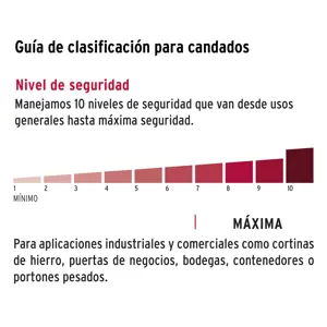 Hermex Candado de acero, máxima seguridad, 50mm, llave anti-ganzúa