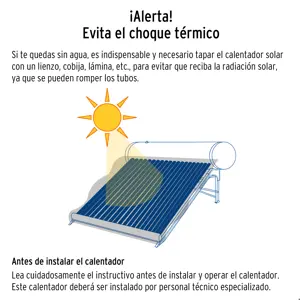 Calentador solar de agua, 20 tubos, 240L, 7 personas, Foset