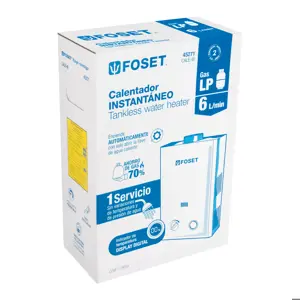 Calentador instantáneo, 6L, 1 servicio, gas LP, Foset