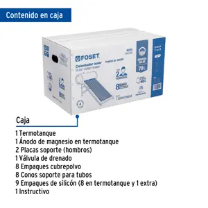 Termotanque p/calentador solar CALE-8S, Foset