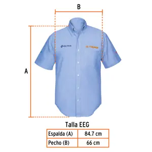 Camisa manga corta para hombre, azul, EEG, Truper