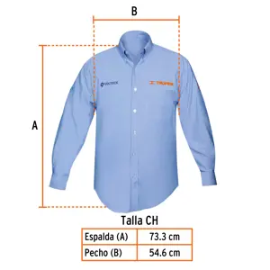 Camisa manga larga para hombre, azul, CH, Truper