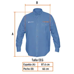 Camisa de mezclilla manga larga para hombre, EEG, Truper