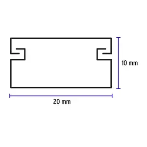 Canaleta de 1 vía 10 x 20 mm, Volteck