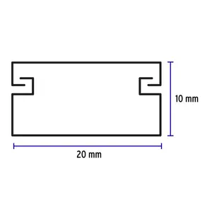 Canaleta de 1 vía 10 x 20 mm, con adhesivo, Volteck