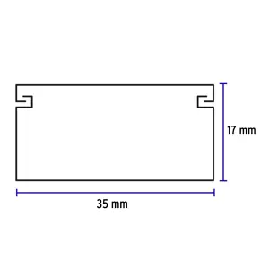 Canaleta de 1 vía 17 x 35 mm, Volteck