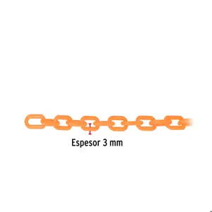 Fiero Metro de cadena de 3 mm de plástico naranja, carrete de 50 m