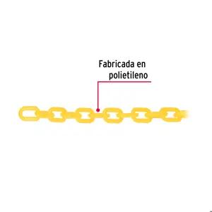 Fiero Metro de cadena de 3 mm de plástico amarilla, carrete de 50m