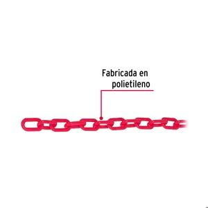 Fiero Metro de cadena de 3 mm de plástico roja, carrete de 50 m