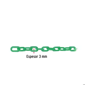 Fiero Metro de cadena de 3 mm de plástico verde, carrete de 50 m