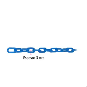 Fiero Metro de cadena de 3 mm de plástico azul, carrete de 50 m