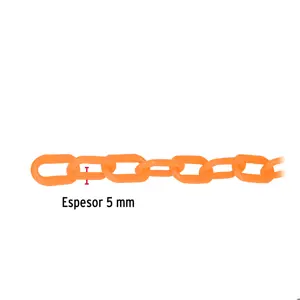 Fiero Metro de cadena de 5 mm de plástico naranja, carrete de 25 m