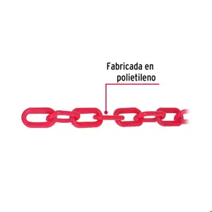 Fiero Metro de cadena de 5 mm de plástico roja, carrete de 25 m