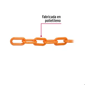 Fiero Metro de cadena de 8 mm de plástico naranja, carrete de 25 m