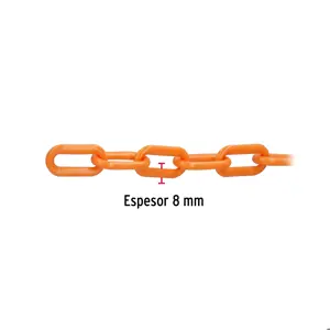 Fiero Metro de cadena de 8 mm de plástico naranja, carrete de 25 m