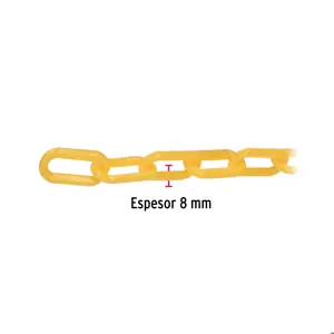 Fiero Metro de cadena de 8 mm de plástico amarilla, carrete de 25m