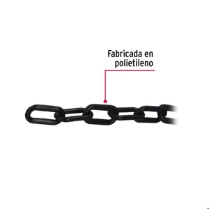 Fiero Metro de cadena de 8 mm de plástico negra, carrete de 25 m