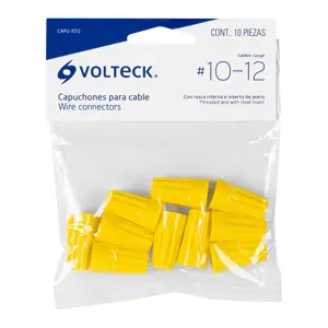 Volteck Bolsa con 10 capuchones para cable, calibres 12 a 10 AWG