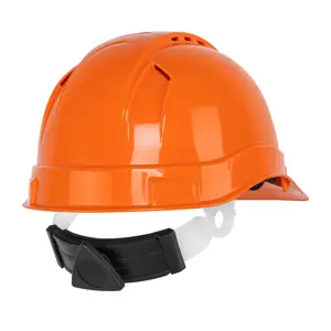 Truper Casco de seguridad ventilado, ajuste de matraca, naranja