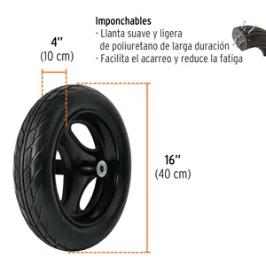 Carretilla 5 ft3 Imponchable, bastidor tubular, Truper