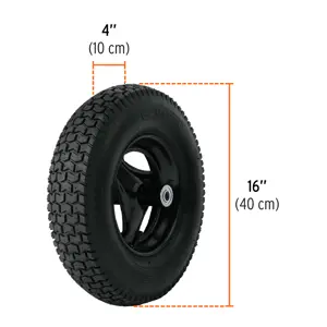 Carretilla 4.75 ft3 angosta Neumática, tubular, Truper